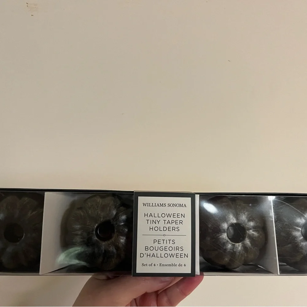 Williams Sonoma Halloween Tiny Taper Holders - Black